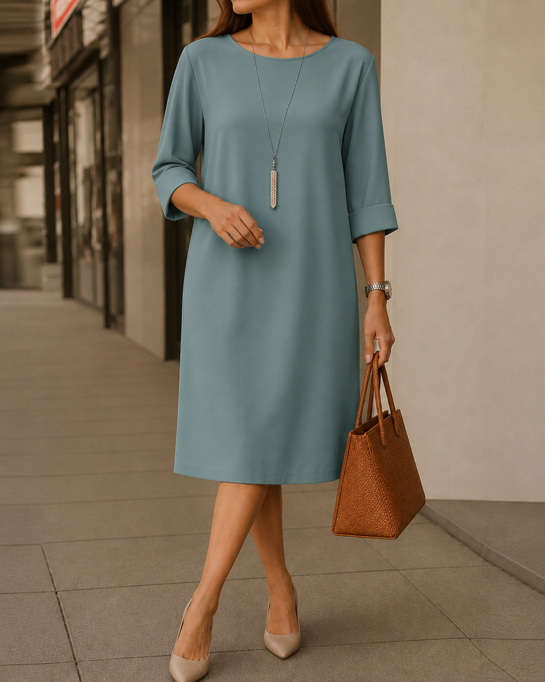 Odette | Vestido midi que disimula el abdomen