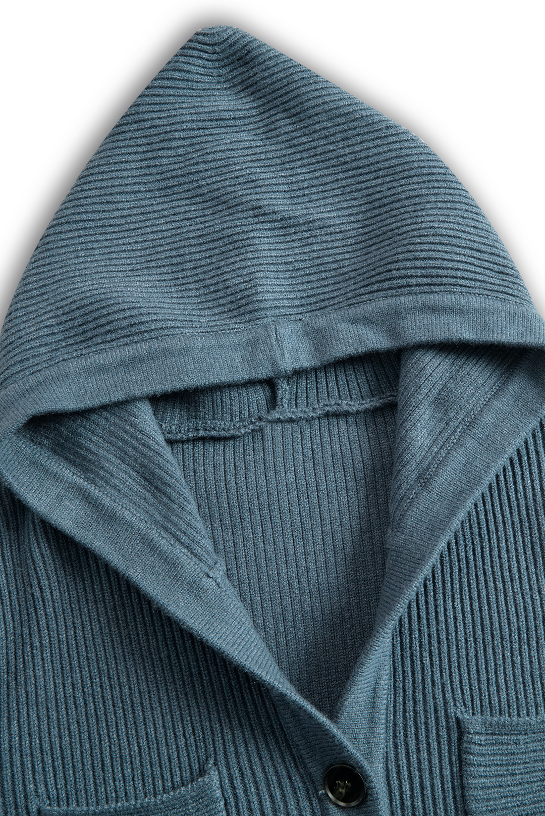 Vestido largo de punto con capucha, corte entallado para mujer