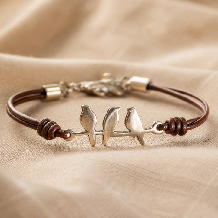 PULSERA DE CUERDA VINTAGE CON PÁJARO