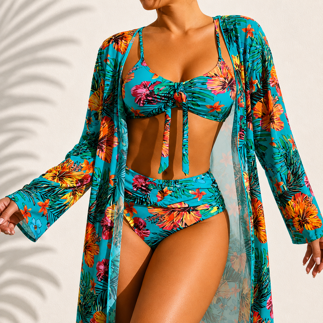 SEVILLA | Bikini de tres piezas elegante y tropicales Marie